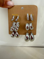 Halka Küpe Seti Silver