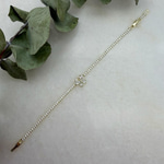 Kelebek Taşlı Tamtur Bileklik (17+2 cm - Gold)