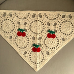 Kiraz Desenli Örgü Bandana