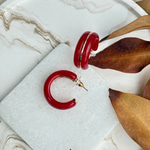 Kırmızı Akrilik C Model Küpe