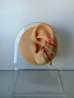 Kırmızı Turuncu Taşlı Earcuff