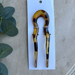 Kıvrımlı Büyük Saç Pini Leopar Desenli