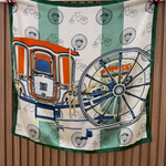Laci At Arabası Yeşil Fular (70x70)