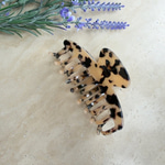 Leopar Desenli Kemik Mandal Toka (Krem)