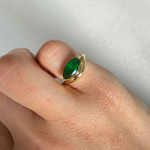 Markiz Taşlı Zümrüt Yeşili Serçe Parmak Yüzüğü 