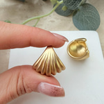 Mat Gold Midye Küpe 
