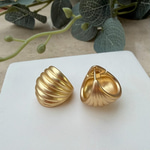 Mat Gold Midye Küpe