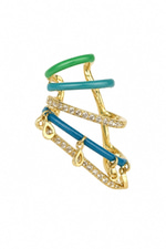 Mavi Yeşil Taşlı Earcuff