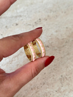 Mineli Halka Küpe (Pembe)