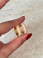 Mineli Halka Küpe (Pembe)