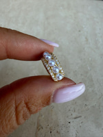 Mini İncili Gold Earcuff