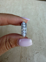 Mini İncili Silver Earcuff