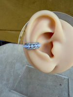 Mini İncili Silver Earcuff