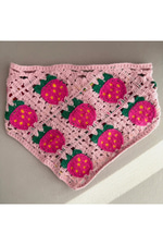 Örgü Bandana Çilek Desenli