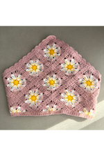 Örgü Bandana Papatya Desenli