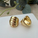 Parlak Gold Midye Küpe