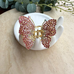 Pembe Taşlı Kelebek Metal Mandal Toka