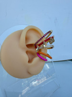 Renkli Mineli Damla Sallantılı Earcuff