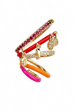 Renkli Mineli Damla Sallantılı Earcuff
