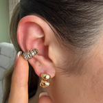Renkli Taşlı Boğumlu Earcuff
