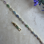Renkli Taşlı Göz Bileklik (17+2 cm)