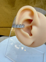 Renkli Taşlı Silindir Silver Earcuff