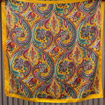 Sarı Etnik Desen Fular (70x70)