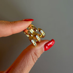 Sarmal Gold Mini Taşlı Yüzük