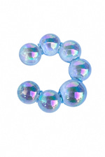 Şeffaf Mavi Hologram Boncuk Earcuff