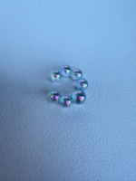 Şeffaf Mavi Hologram Boncuk Earcuff
