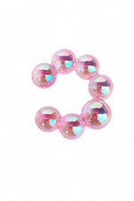 Şeffaf Pembe Hologram Boncuk Earcuff