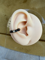 Siyah Mineli Gold Earcuff