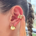 Taş Detaylı Gold Yılan Earcuff
