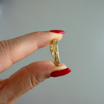 Taşlı Asimetrik Yüzük -gold