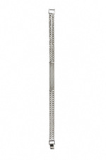 Taşlı Çift Zincir Detay Silver Bileklik (19 cm)