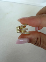 Taşlı Gold Zarif Earcuff