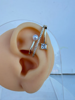 Taşlı İnci Gold Earcuff