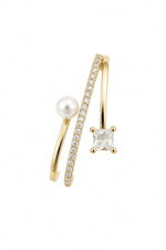 Taşlı İnci Gold Earcuff