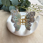 Taşlı Kelebek Metal Mandal Toka- Mavi