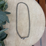 Taşlı Kilit Zincir Kolye (48 cm)