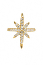 Taşlı Kutup Yıldızı Gold Earcuff