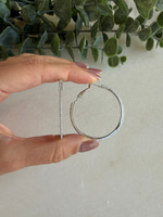 Taşlı Silver Halka Küpe (4cm)