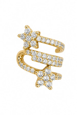 Taşlı Yıldız Detaylı Gold Earcuff