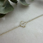 Taşlı Yonca Tamtur Bileklik (17+2 cm)
