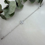 Taşlı Yonca Tamtur Bileklik (17+2 cm)