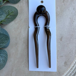 Top Detaylı Büyük Saç Pini (Kahverengi)