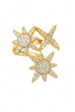 Üçlü Taş Gold Earcuff