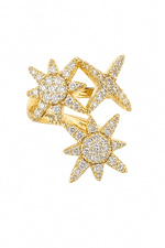 Üçlü Taş Gold Earcuff
