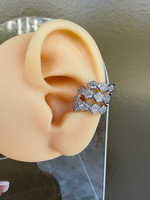 Yılan Üç Sıra Taşlı Silver Earcuff