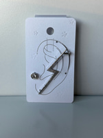Yıldırım Motif Taşlı Silver Earcuff